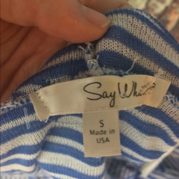 Say what blue white boho vest sz s waterfall - Picture 5 of 6